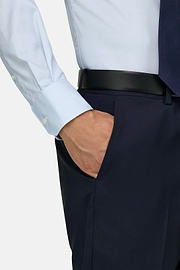 Hemd aus Pin-Point-Baumwolle Slim Fit, Hellblau, thumb, 4