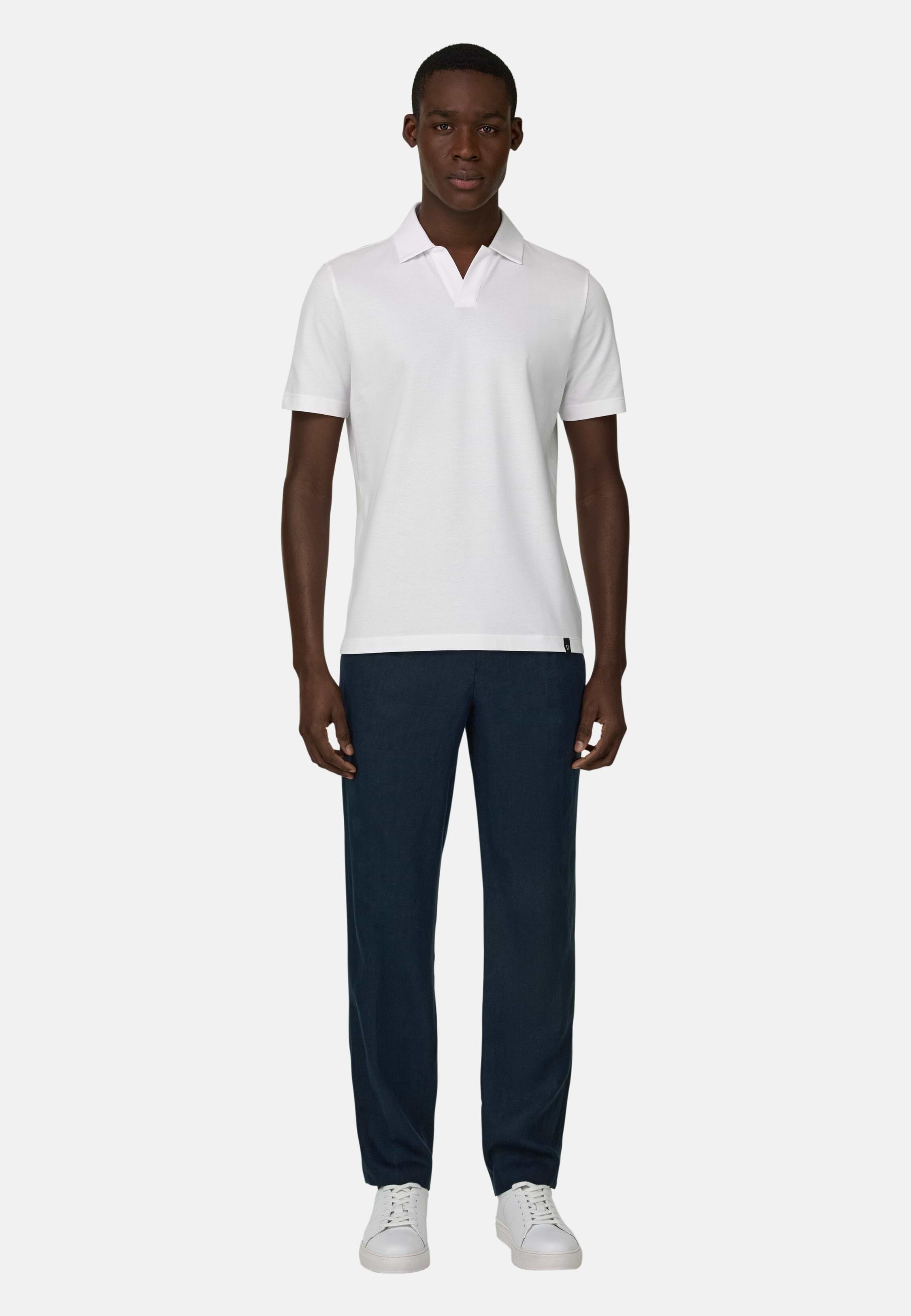 Men's Linen Coulisse Pants, Navy blue | Boggi Milano