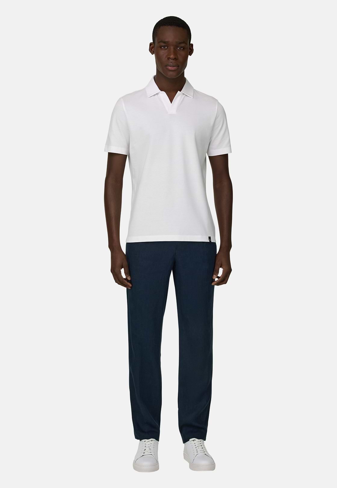 Linen Coulisse Pants, Navy blue, hi-res, 3