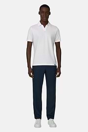 Linen Coulisse Pants, Navy blue, thumb, 3