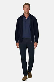 Full-Zip-Pullover aus extrafeiner Merinowolle, Navy blau, thumb, 2
