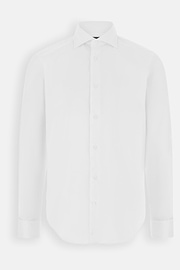 Slim Fit Pinpoint Cotton Shirt, White, thumb, 7
