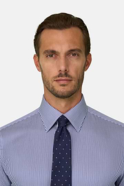 Overhemd Gestreept in Katoen Twill Regular Fit, Blue, thumb, 3