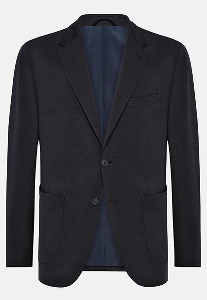 Navy Blue Jacket B Tech in Nylon And Wool, Navy blue, hi-res