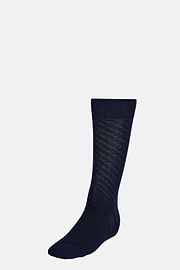 Cotton Blend Jacquard Socks, Navy blue, hi-res