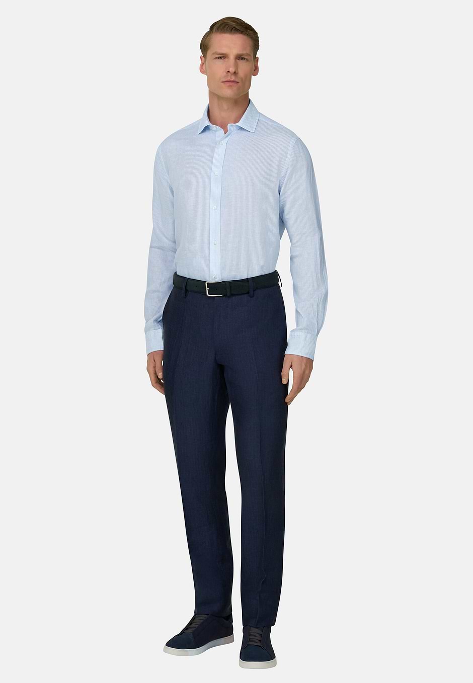 Hemd Aus Leinen Regular Fit, Hellblau, hi-res