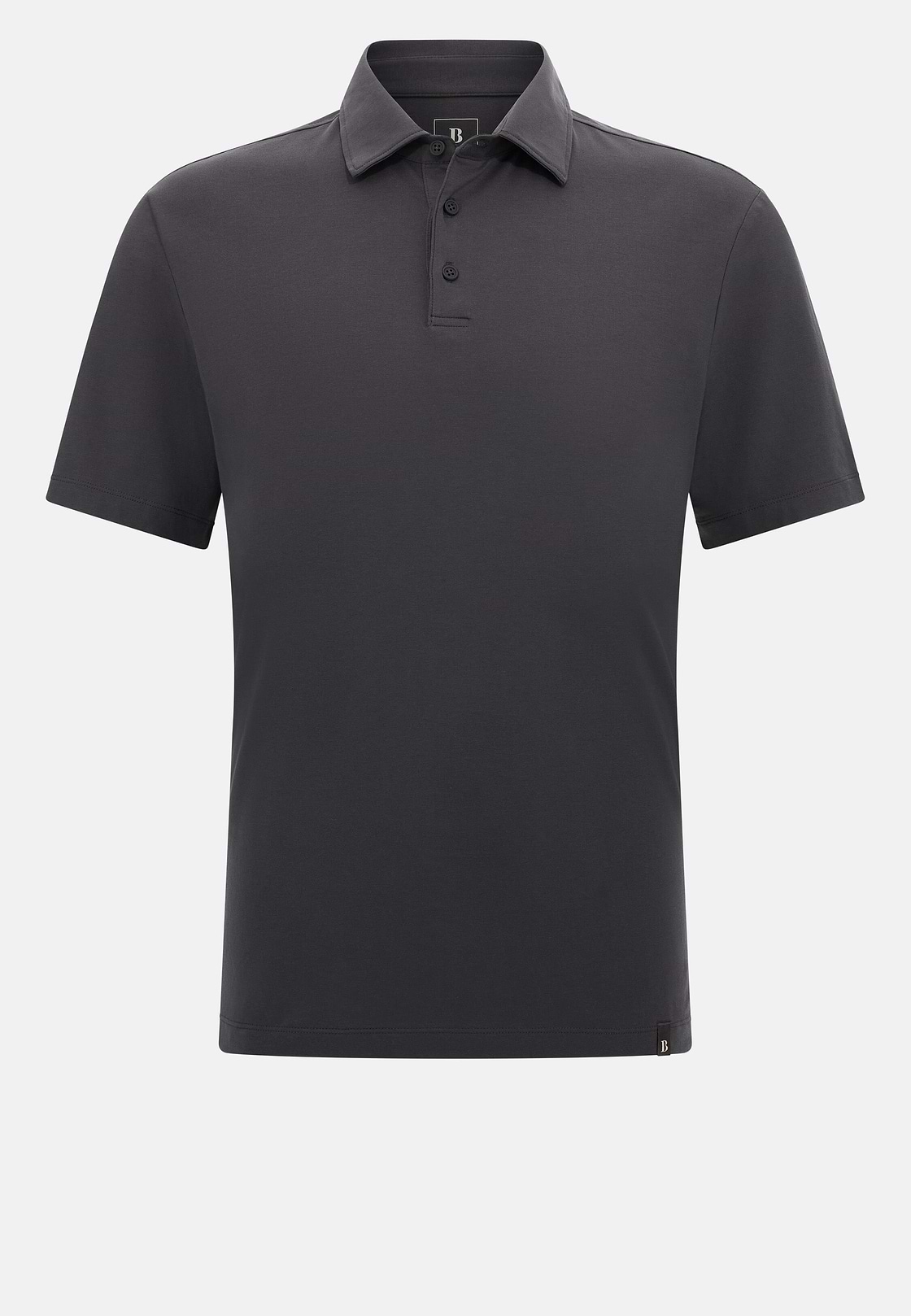 Polo Shirt In Stretch Supima Cotton, Black, hi-res