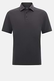 Polo Shirt In Stretch Supima Cotton, Black, hi-res