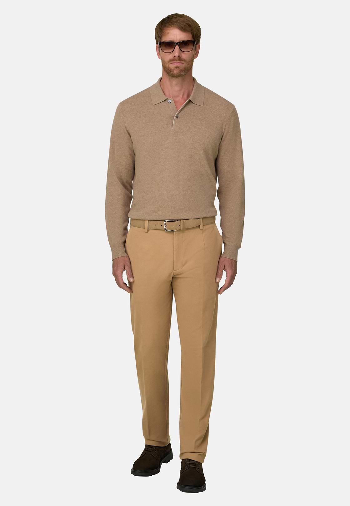Pantalon en Coton Extensible, Biscuit, hi-res, 2