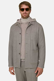 Giacca Camicia Resca in Lana, Taupe, thumb, 1