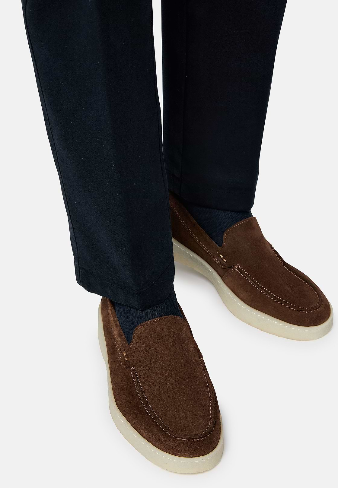 Suede Loafers, Brown, hi-res