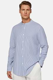 Regular Fit Sky Blue Striped Seersucker Shirt, Light Blue, hi-res