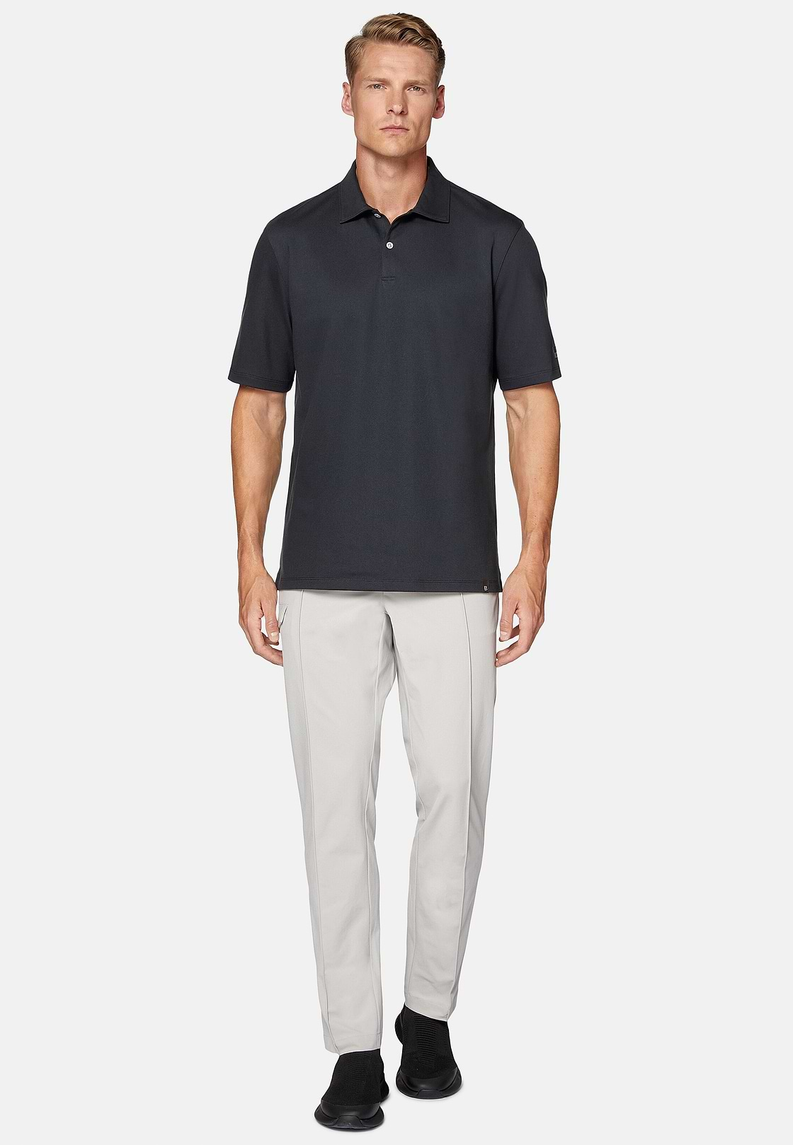 High-Performance Piqué Polo Shirt, Charcoal, hi-res