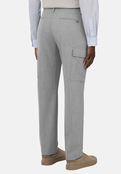 Pantaloni In Lana Tecnica, Light grey, hi-res