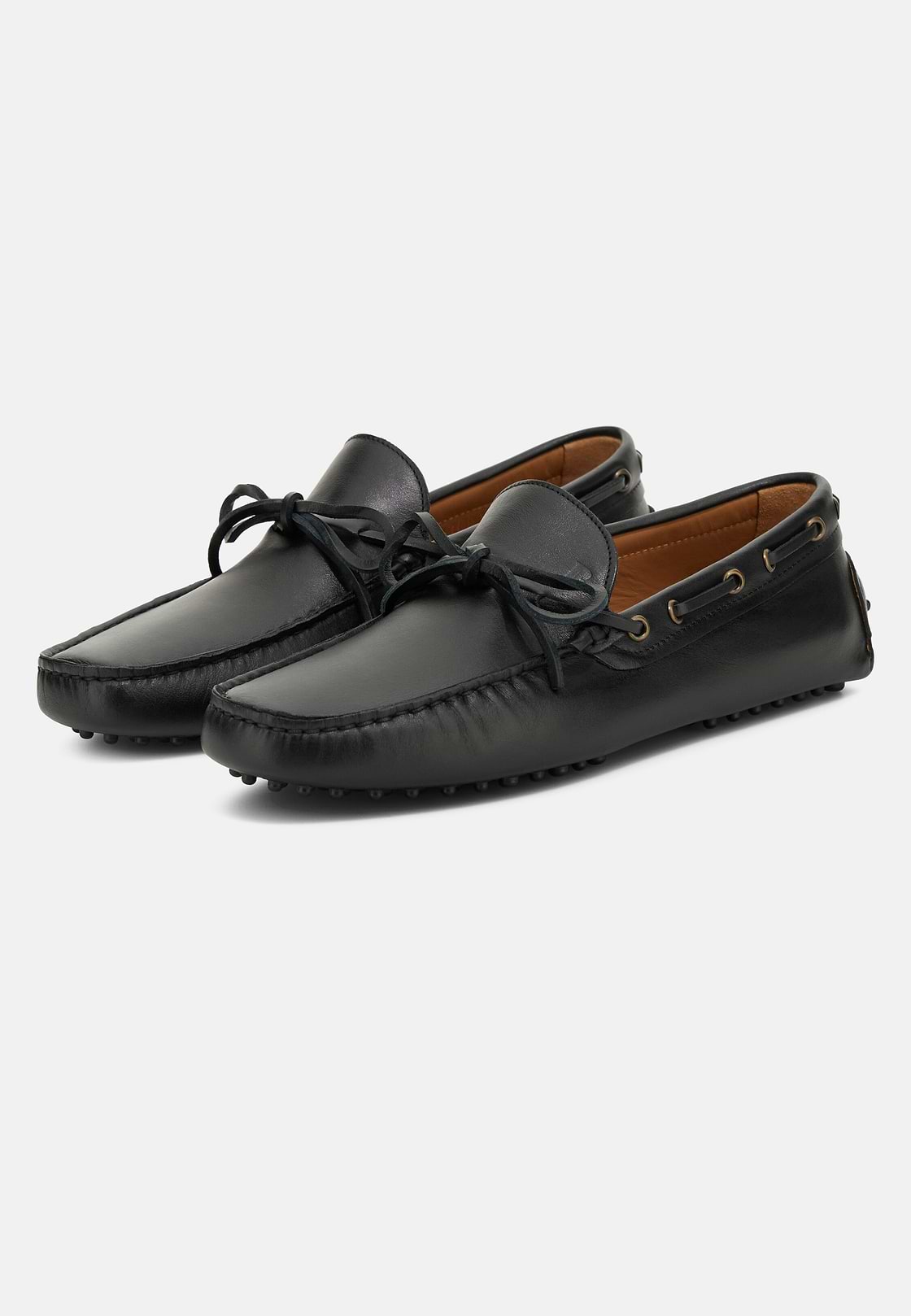 Wind Leather Loafers, Black, hi-res