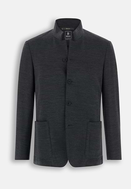 Blazer Diagonal Wool Blend WOOLTECH, Charcoal, hi-res