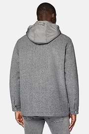 Blink Shirt Jacket In Wool With Bib, Grey, hi-res