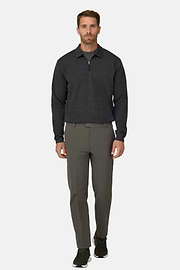 Quarter-Zip Sweatshirt in WOOLTECH Wool Blend Diagonal, Charcoal, thumb, 2