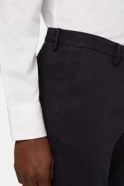 Stretch Cotton/Tencel Pants, Navy blue, hi-res