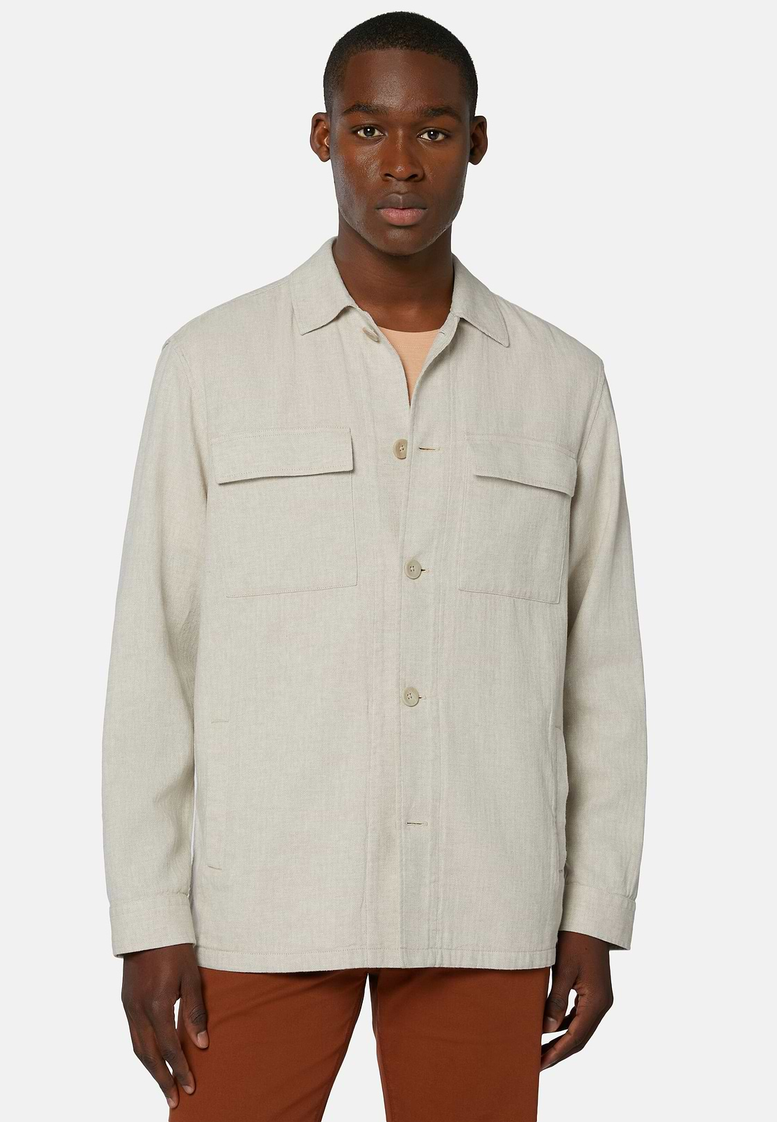 Veste Chemise En Lin, Sable, hi-res