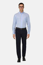 Camicia A Quadretti Di Cotone Regular Fit, Azzurro, thumb, 2