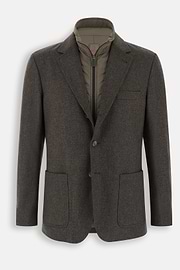 TWIST | Blazer in Wool Flannel, Taupe, thumb, 6