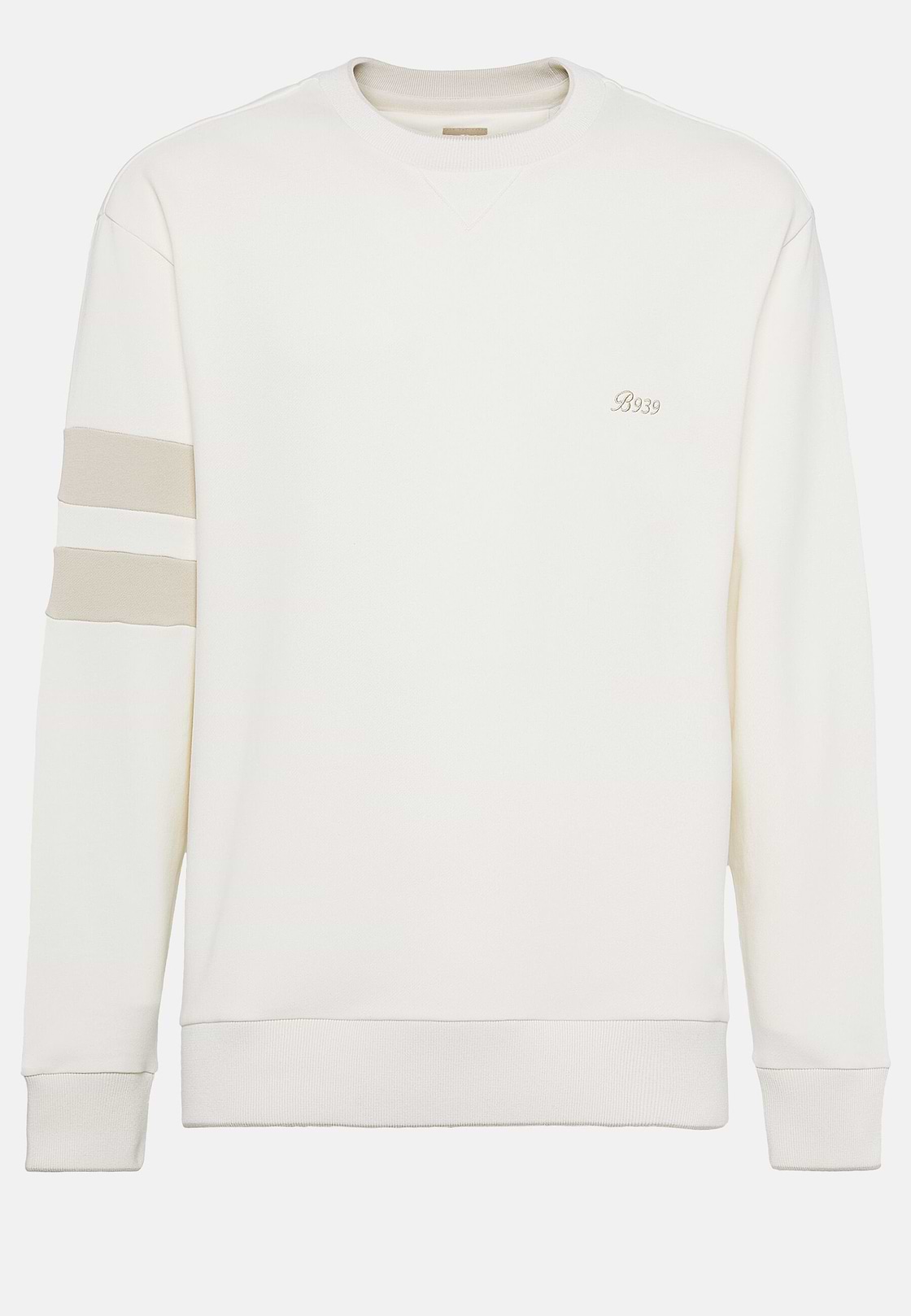 Crew Neck Sweatshirt In Organic Cotton Blend, White, hi-res