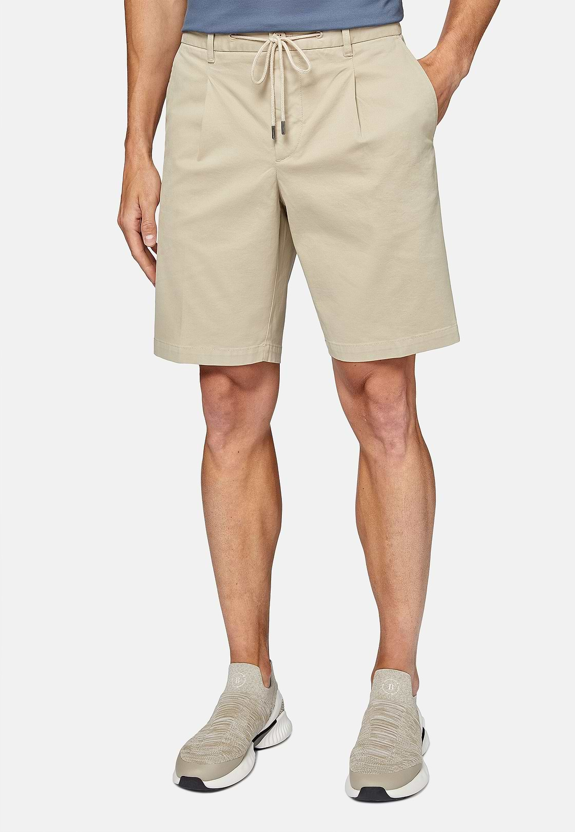 Bermudas Summer De Algodón Elástico, Beige, hi-res