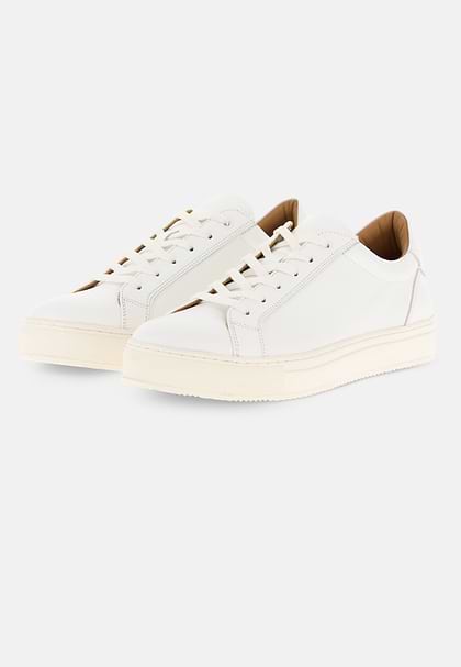 Zapatillas De Piel Blanca, Blanco, hi-res