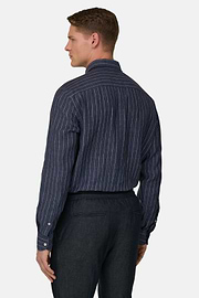 Hemd Aus Leinen Regular Fit, Navy blau, thumb, 3