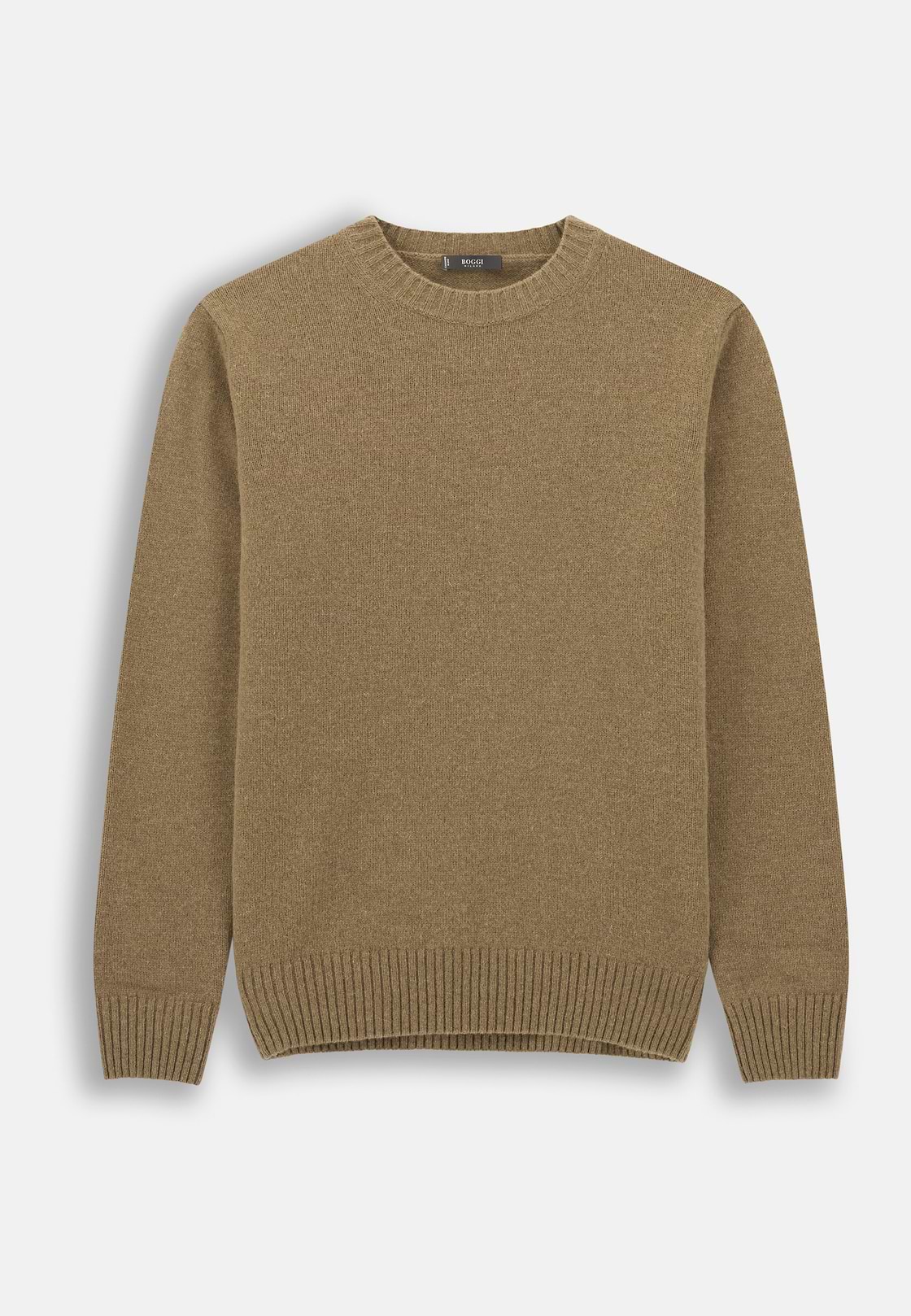 Crew Neck Jumper in Wool Blend, Beige, hi-res, 5