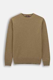 Crew Neck Jumper in Wool Blend, Beige, thumb, 5