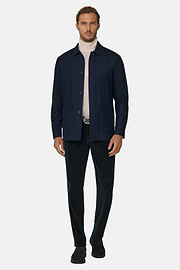 Shacket in Diagonal Wool, Navy blue, thumb, 2