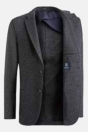 Blue B-Jersey Wool/Cotton Houndstooth Jacket, , hi-res