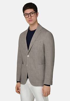 Micro Fancy Printed Cotton Blend Blazer