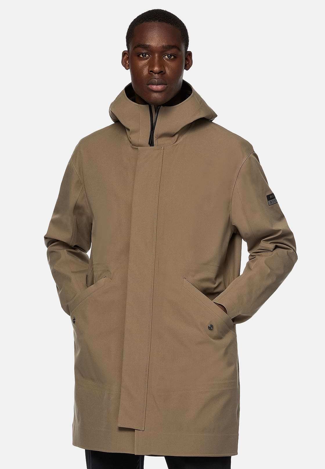 B Tech parka van gerecyclede technische stof, Taupe, hi-res