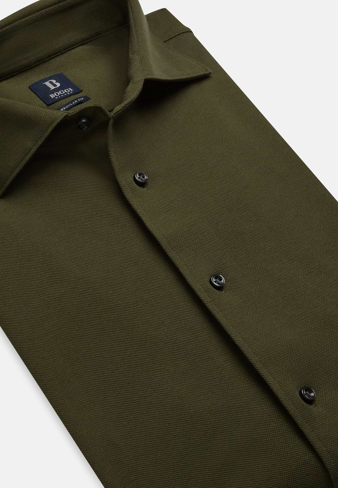 Regular fit piqué poloshirt, Green, hi-res