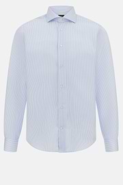 Striped Cotton Shirt Slim Fit, Light Blue, hi-res