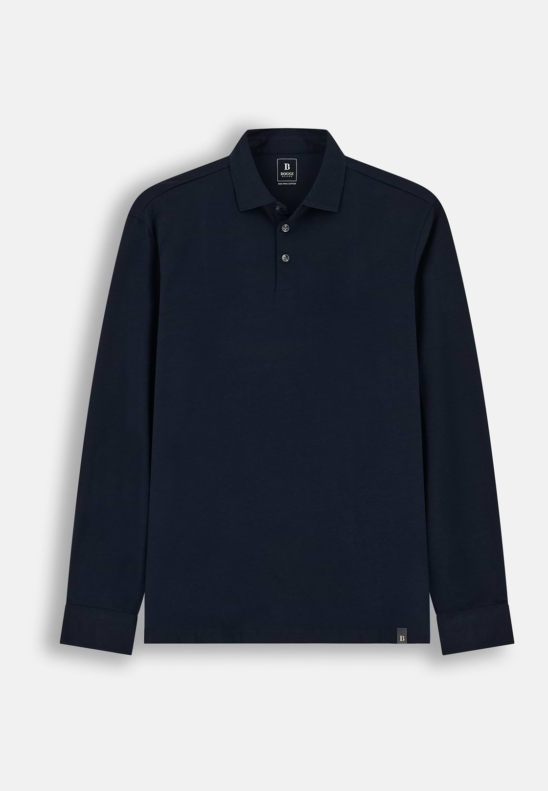Ls Pima Cotton Polo, Navy blue, hi-res, 5