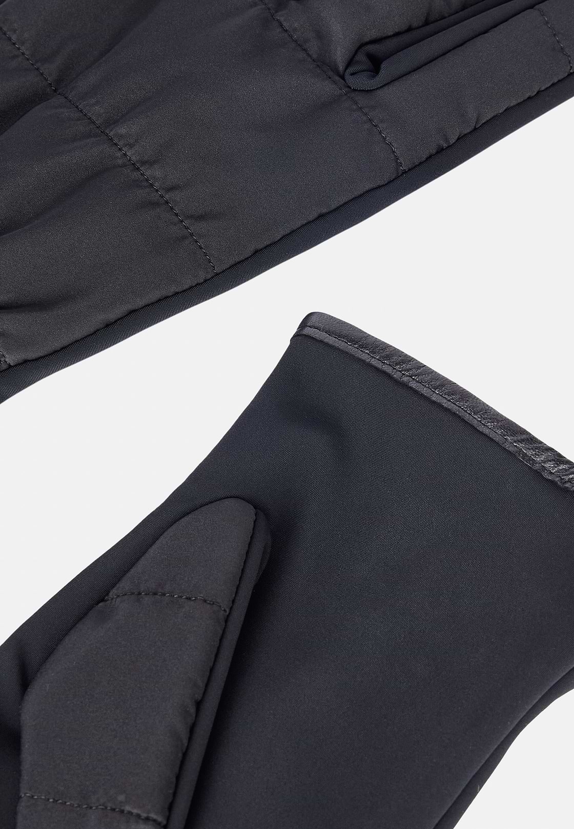 Quilted Technical Fabric Gloves, Black, hi-res