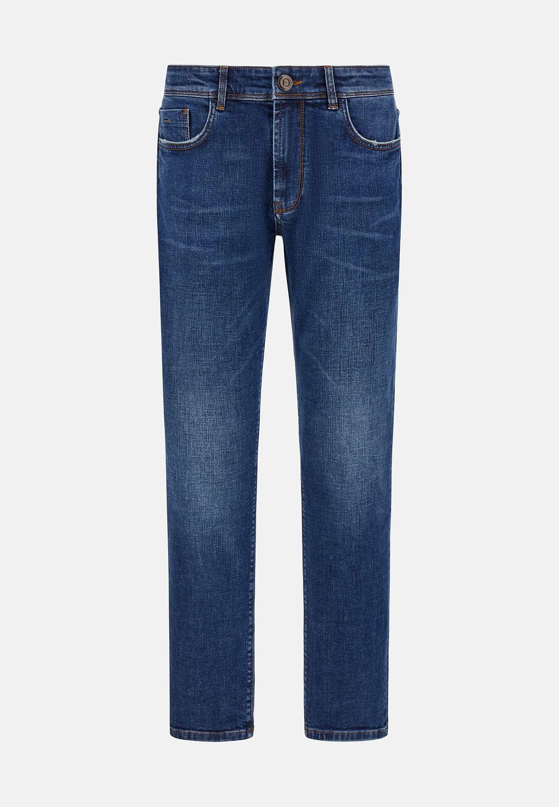 Medium Blue Stretch Denim Jeans, Medium Blue, hi-res