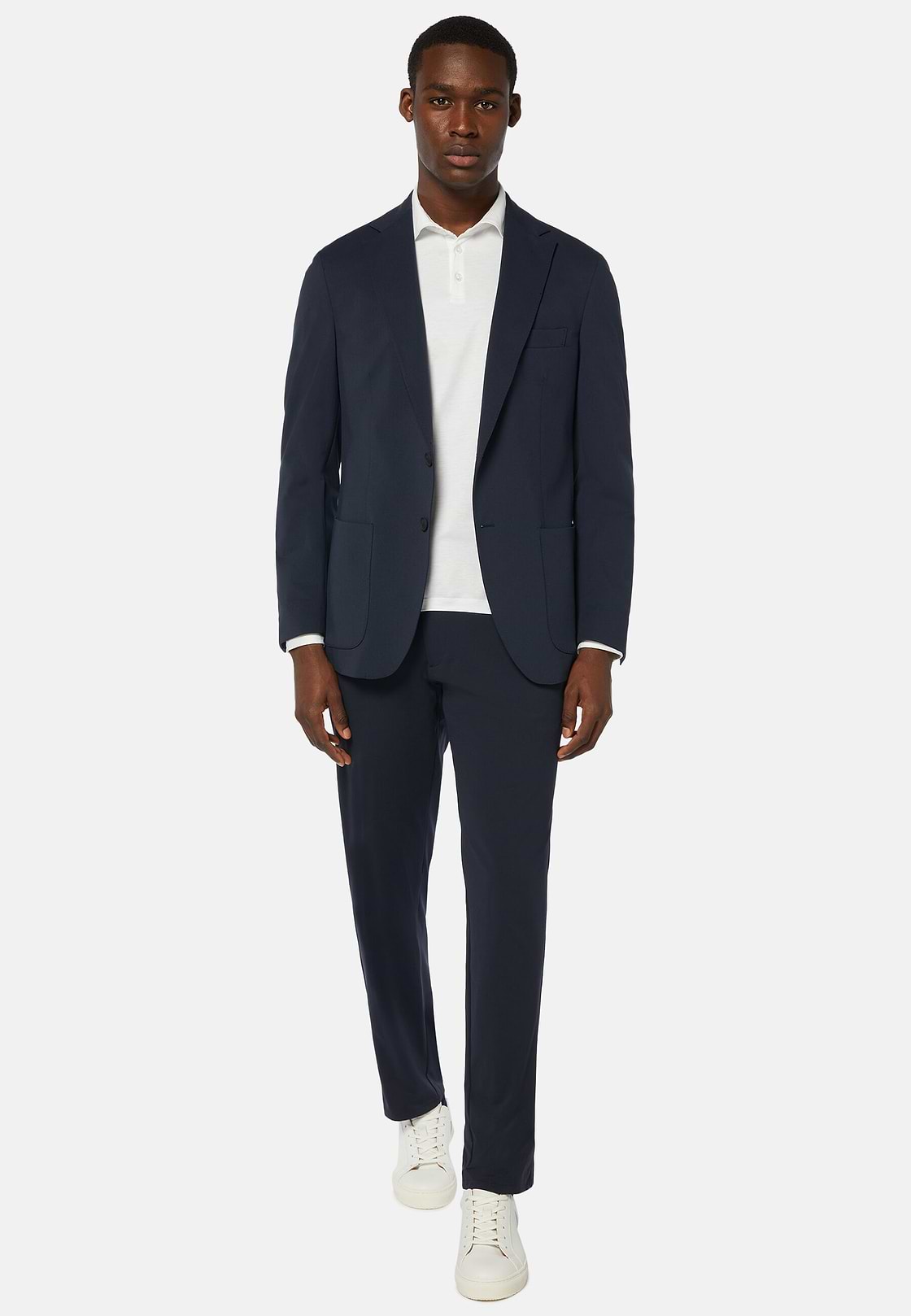 Navy Nylon Stretch B Tech Blazer, Navy blue, hi-res