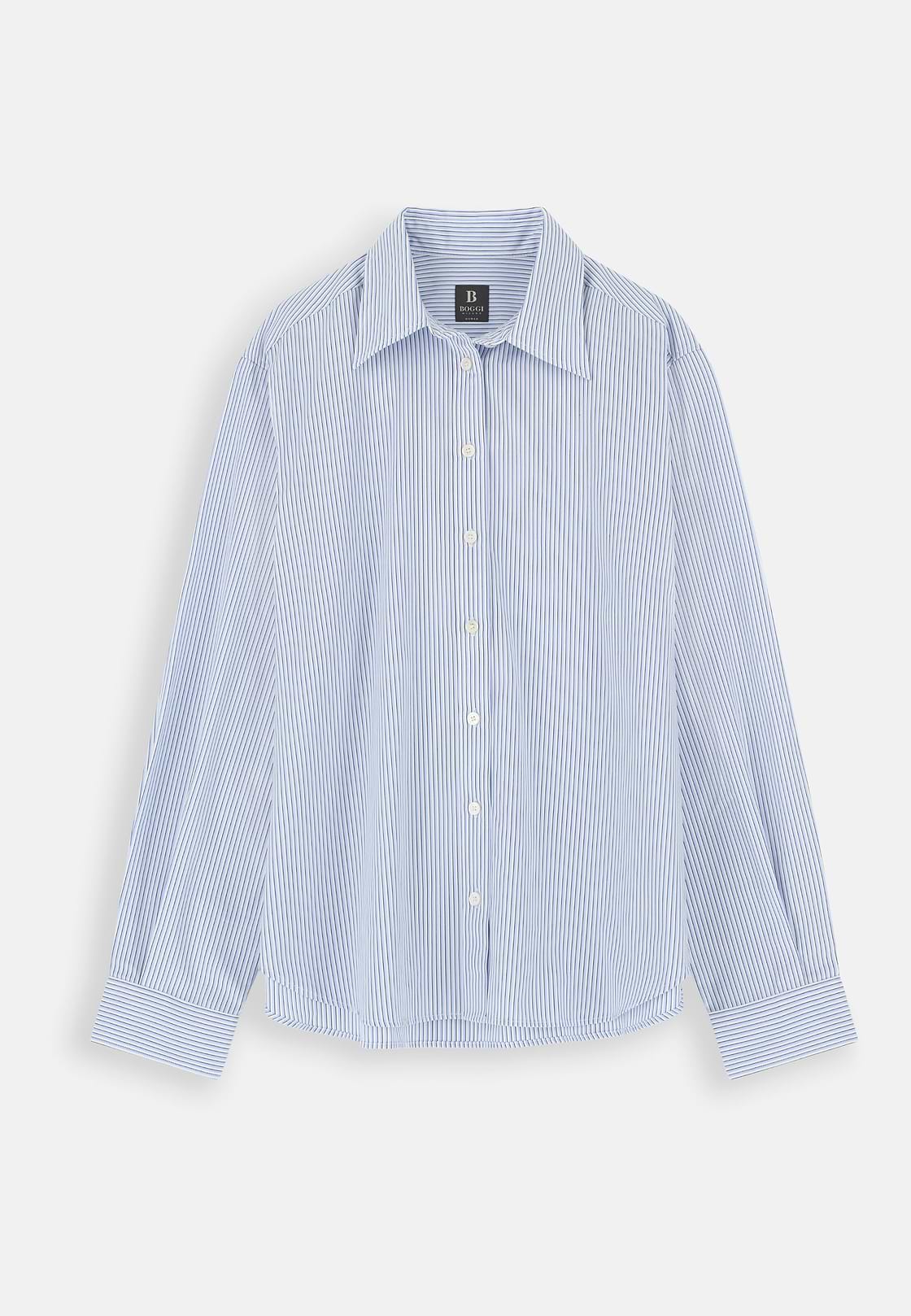 Striped Shirt Open Collar, Light Blue, hi-res, 5