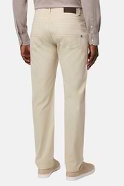 Stretch Cotton 5-Pocket Trousers, Beige, hi-res