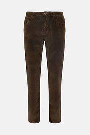 Jeans aus elastischem Samt, Braun, hi-res