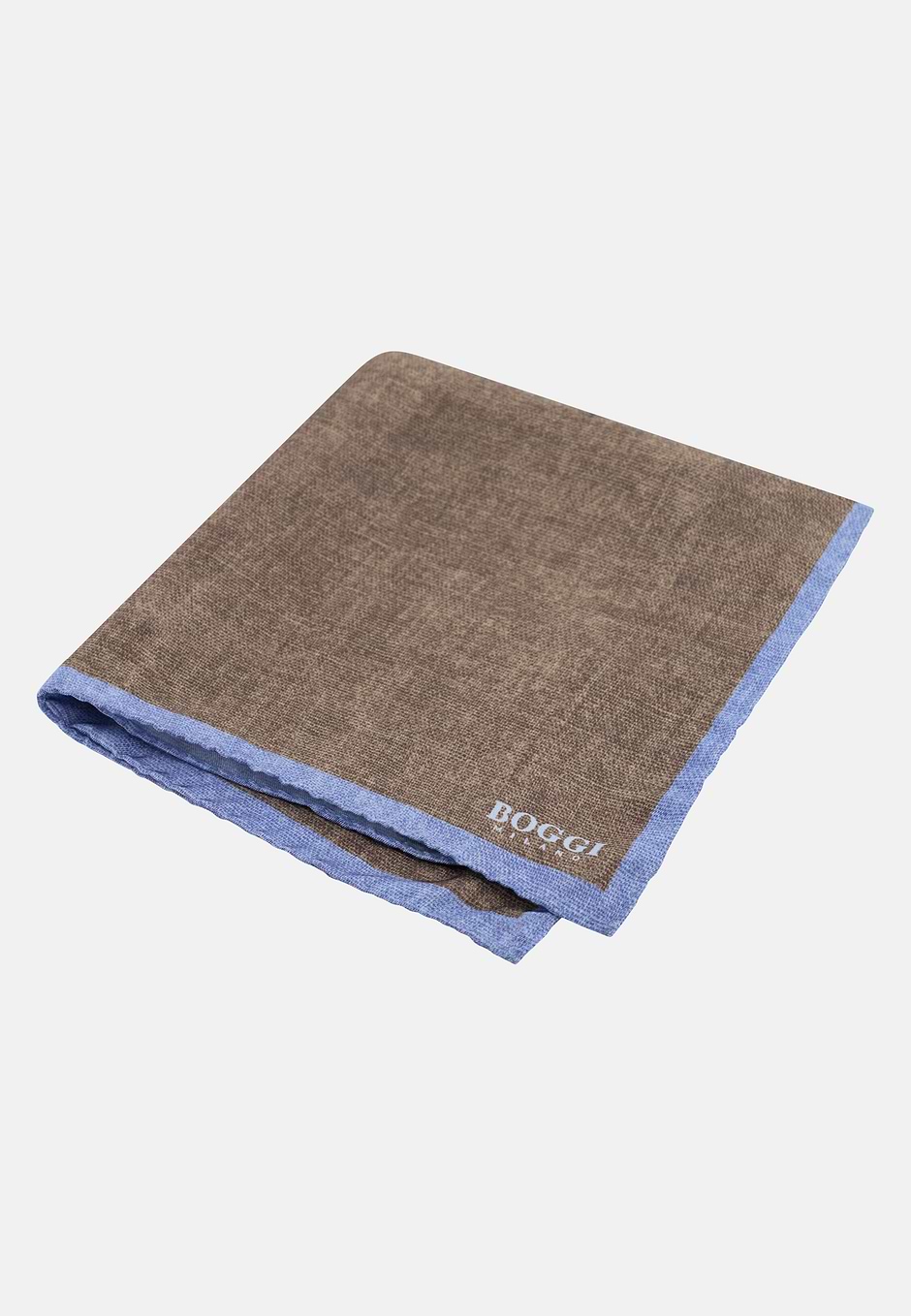 Colour Block Silk Pocket Square, Taupe, hi-res