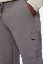 Pantaloni In Light Scuba Misto Cotone, Grigio scuro, hi-res