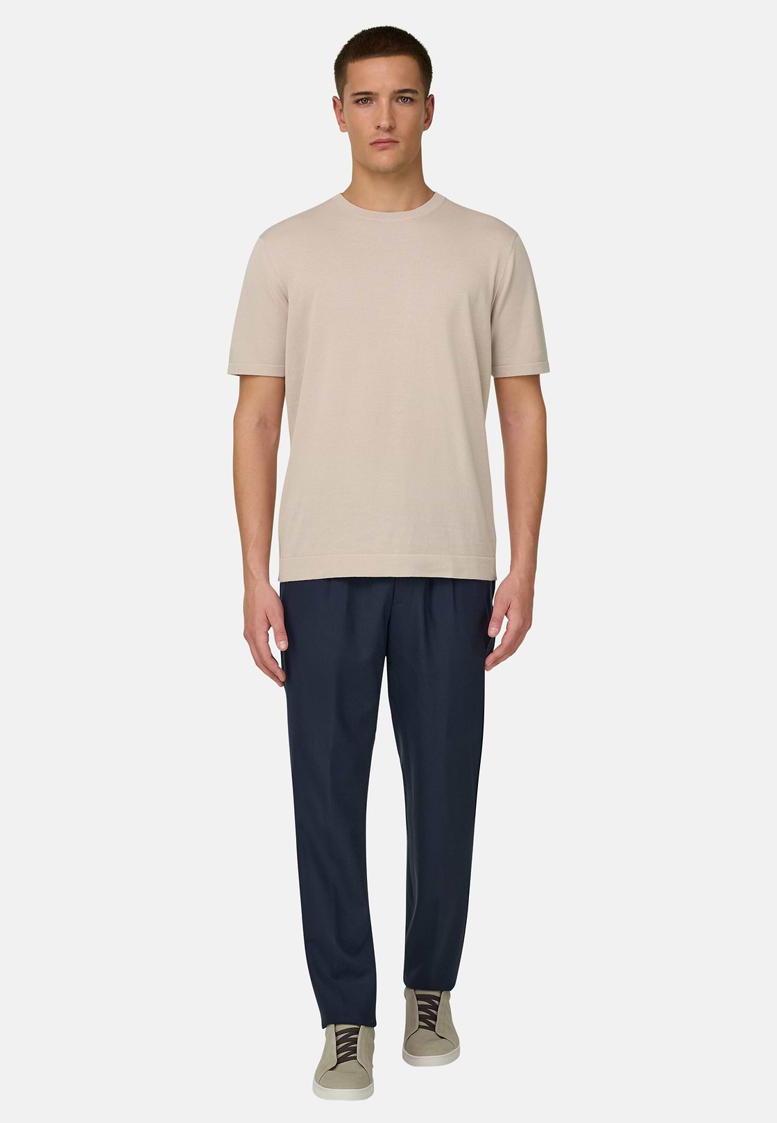 Hose Aus Wolle Mit Kordelzug, Navy blau, hi-res, 2