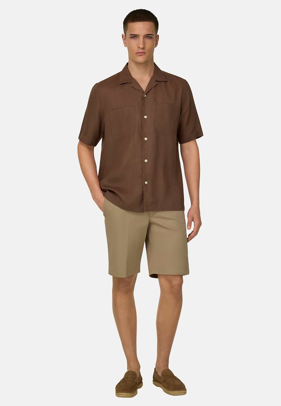 Hemd Aus Leinen Regular Fit, Braun, hi-res