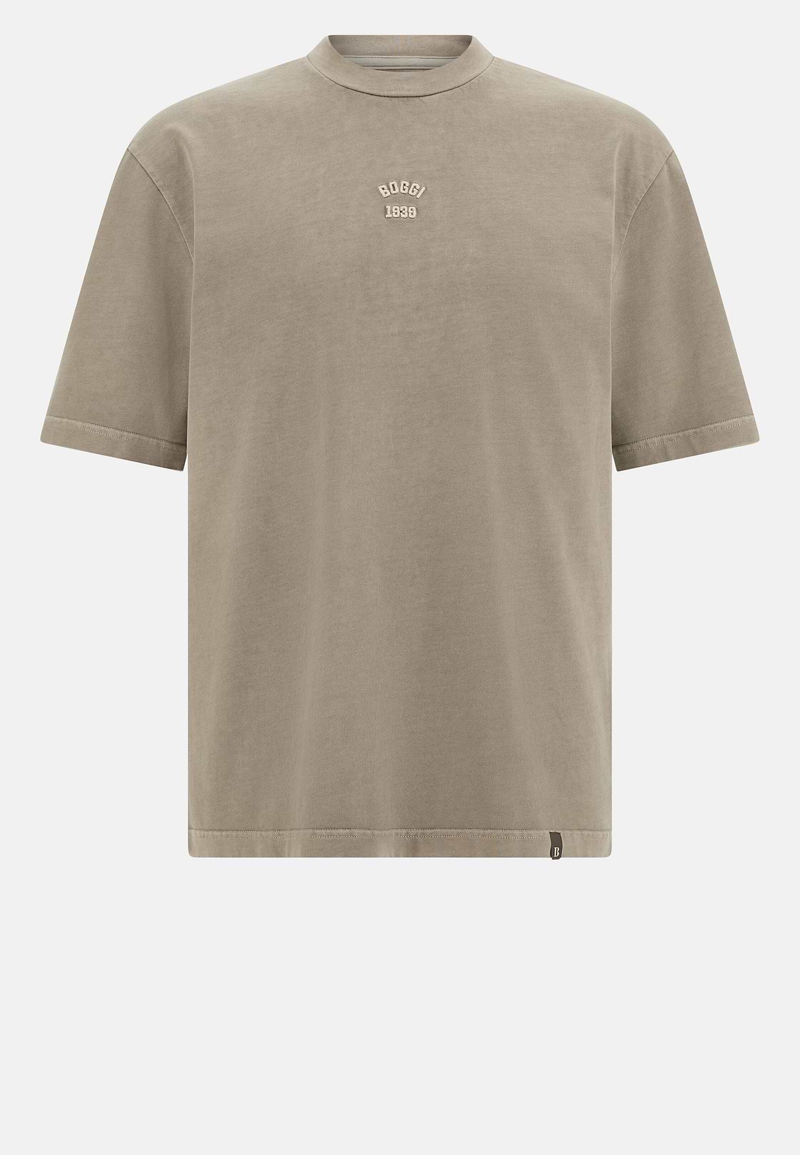 T-Shirt En Jersey De Coton, Taupe, hi-res